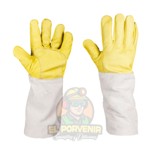 Guante en Carnaza Largo Refuerzo Palma y Manopla en Vaqueta