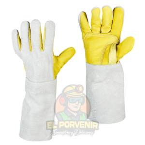 Guante Mixto Largo Refuerzo Palma en Carnaza y Vaqueta