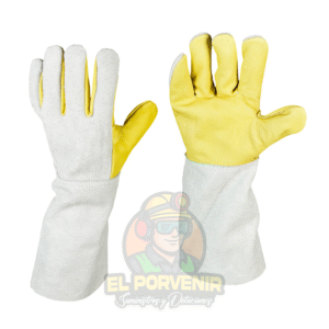 Guante Mixto Largo Sencillo en Carnaza y Vaqueta