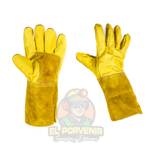 Guante con Manopla Largo Refuerzo Palma en Vaqueta