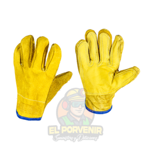 Guante en Carnaza y Vaqueta Refuerzo 5 Dedos En Vaqueta