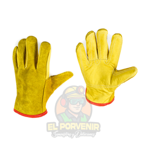 Guante Mixto en Carnaza y Vaqueta Refuerzo 5 Dedos Interno