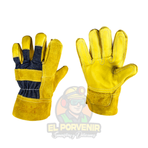 Guante Petrolero en Jean Refuerzo 5 Dedos Vaqueta Amarilla