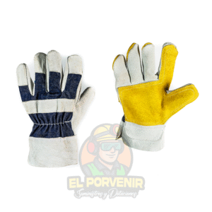 Guante Petrolero en Jean y Carnaza Amarilla Refuerzo Pistola
