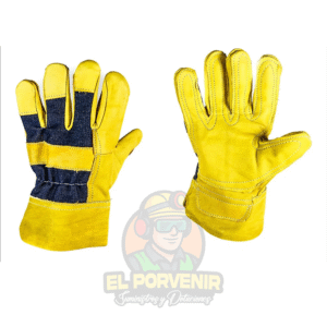 Guante Petrolero en Jean Refuerzo 5 Dedos en Vaqueta Amarilla